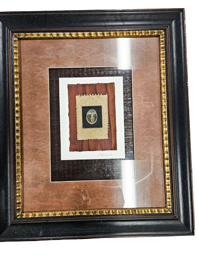 Contemporary Signed Art Multi-Textured Assemblage 30"h x 25'W