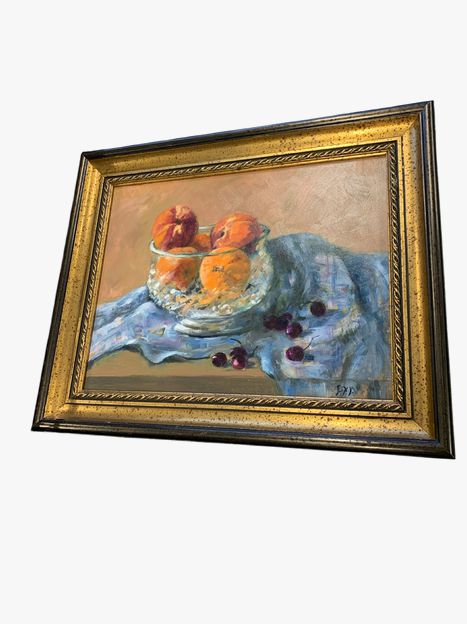 Orig. Oil Peaches Still Life 15' x 18'w