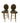 Pair of contemporary metal & vinyl upholstered swivel barstools, 45.5H. 17W. 21D