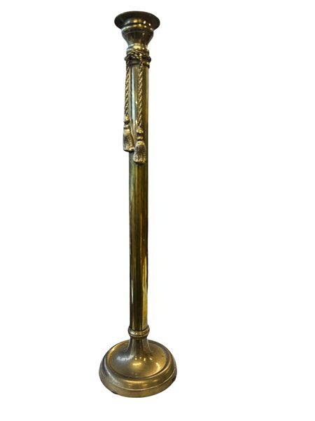 X-Tall Brass Candlestick w/Rope Decor, 22"h