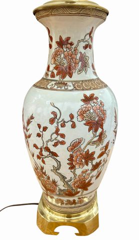 Heyward House Chinese Style Porcelain Lamp, H. 33 in.