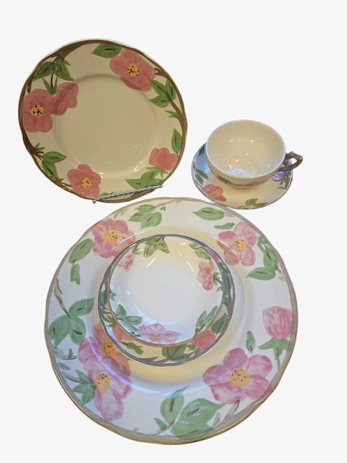 Set of 4, Franciscan Desert Rose Patterned Table Ware