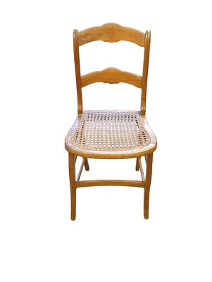 Antique Caned Wooden Side Chair 33"X 17"