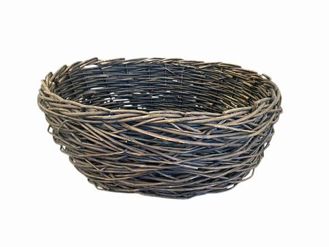 Large woven basket w/o handle, 22.5x19x9.5H