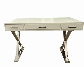 Contemporary X Stretch Three Drawer Desk, H. 30.85 in. x W. 47.5 in. x D. 22 in.