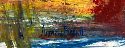 Renowned Artist Andrew Brown Acrylic Painting 60" h x 48"w