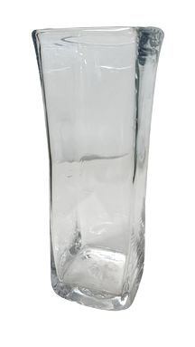 Tall vintage blown-glass vase, 5" x 5" x 12.5" h