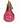 Cranberry glass cloche w/ cloisonne dangle, 6.5" h