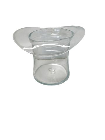 Handblown glass "Top Hat" ice bucket, 11x10.5x8.5"H