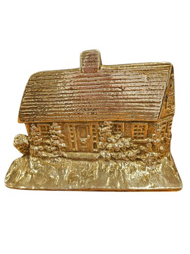 Heavy Brass Vintage "Cottage" Doorstop 5.5"h x 9"w