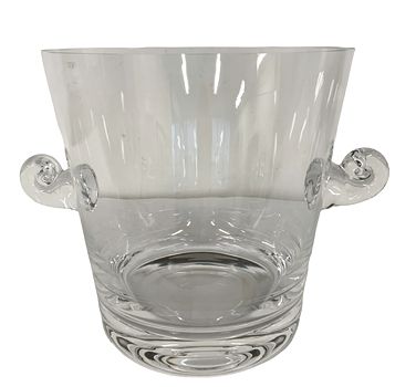 Signed Tiffany crystal ice bucket, 6.5" diam., 6.25" h