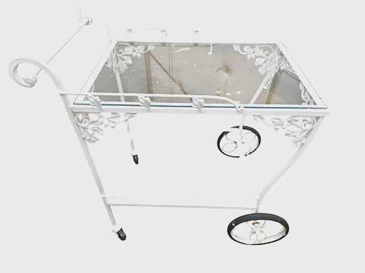 Vintage Woodard Wrought Iron Tea Cart 33"hx 30"w x 19'w