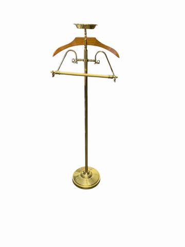 Vintage Brass & Wood Gentleman'ss Butler Valet 52x18"