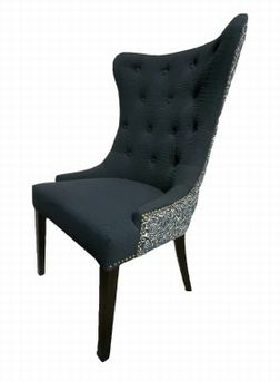 Chair, Navy With White Print