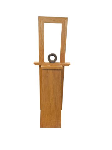 Contemporay Wood/Metal Art Match Stick Holder 24x8"