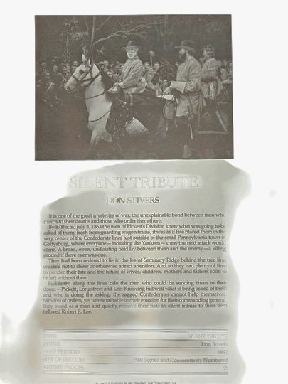 Numbered, Signed Don Stivers, Civil War Print, "Silent Tribute" 29" h x 34"w