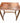 Small hardwood table w/ intricate floral brass inlay trim, 20.5" h, 18.5" w, 12"