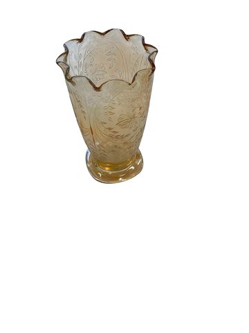 Jeannette Floragold Glassware Vase 6" x 3"