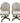 Pair of upholstered swivel/tilt rolling armchairs. 37.75H 22.5W 24D