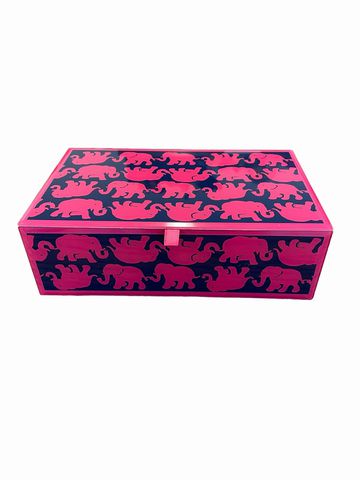 Lilly Pulitzer "too much is never enough" elephant box, 9.75x6x3.25