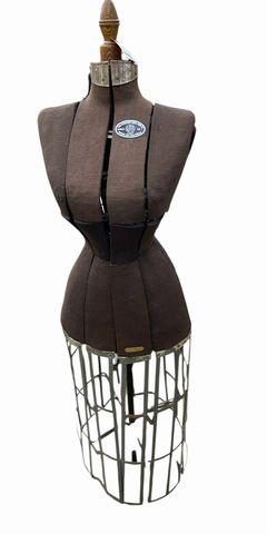 Antique dress form, 1906 patent, 13.5x14x62"H