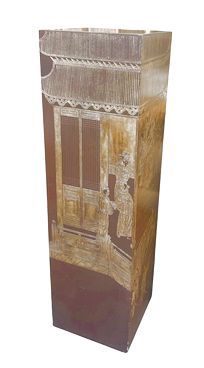Vintage wood Chinoiserie pedestal, 42" h, 12" x 12"