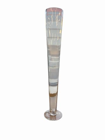 Tall glass trumpet vase, 27.5" h