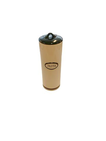 Black & White Ceramic Pasta Canister w/Lid 11" x 4"