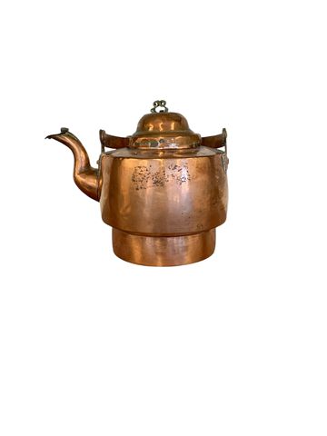 Antique Copper Teapot Kettle 10x9"