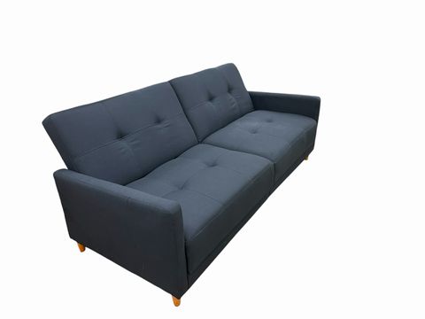 Black tufted futon, 76" w x 23" d x 31" h