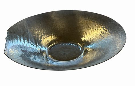 Signed German art glass bowl, 17.25" diam., 3.25" h