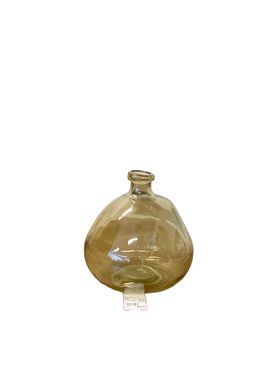 Amber Glass Spherical Vase 8.5"x7"dia