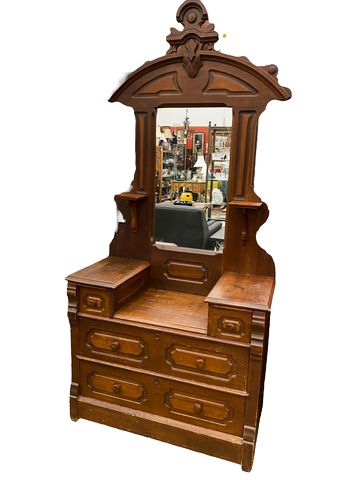 Antique Vanity/Dresser w/Mirror (39x18x82")
