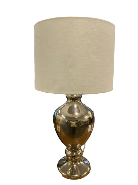 Barbara Cosgrove chrome lamp w/ white shade, 24.25" h