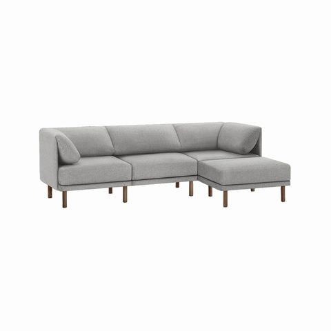 *NEW* Range 4-Piece Sectional Lounge, Gray, 90" Wx60.5" Dx28" H