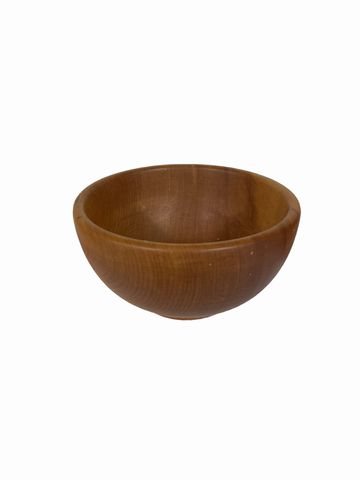 Yellow birch wooden bowl, signed, 7"Dx4"H