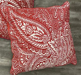 22" Red/White pillow