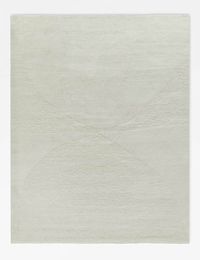 Malin rug, hand knotted wool blend rug, white 9'x12'