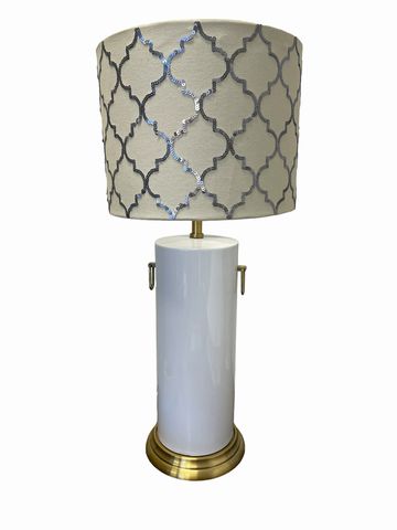 Table Lamp w/Silver Shade 29" x 14"