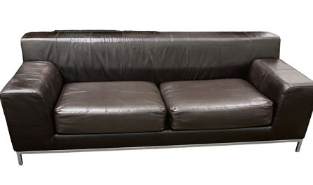 Espresso Leather IKEA Kramfors Couch, 30x88x39"