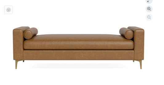 *NEW* SLOAN leather daybed, 63" W x 36" D x 26" H