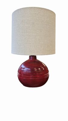 Red Pottery Lamp 20"H