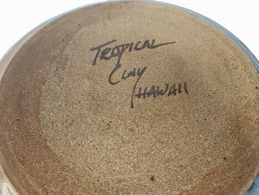 Hawaiian Studio Art Pottery Chip "n Dipper, Signed 12" rnd