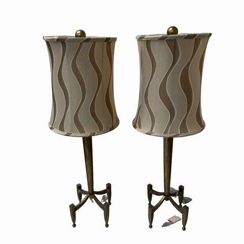 Contemporary Gold Table Lamp Set 33 H