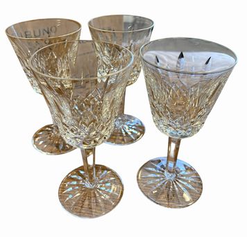 Set of 4 Waterford "Lismore" wine glasses, 5 5/8" h