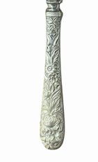 S. Kirk & Sons butter knife w/ repousse sterling handle, 7"