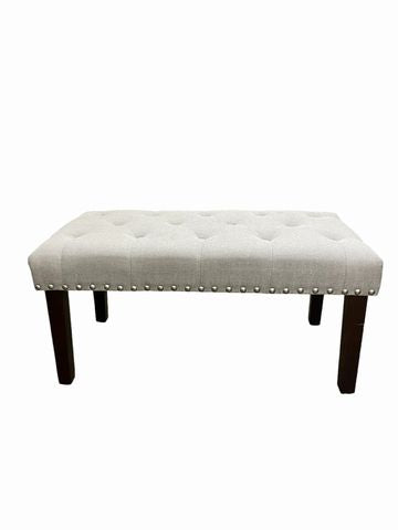 Gray Upholstered Bench, 35x18x18H