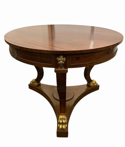 Neoclassical Giltwood & Dore Bronze Mounted Mahogany Center Table