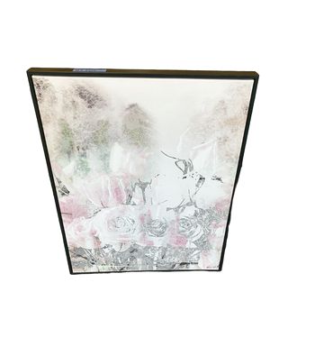 Print Oliver Gal  abstract Pink and Grey Roses 31H"x25W"