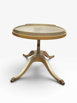 Painted Mersman coffee table, gold/champagne, 17H. 36W. 20D.